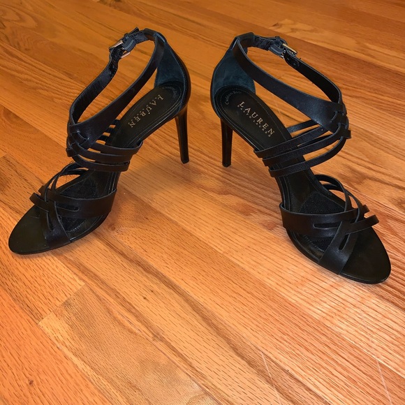 Ralph Lauren Women's 'Saba' Black Leather Sandals - Picture 3 of 6